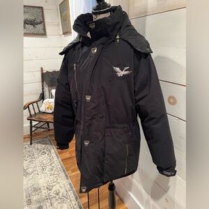 Triple F.A.T Goose vintage Men's Black Winter down-filled Jacket, size medium.